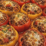 Stuffed Bell Peppers with Ground Beef and Rice